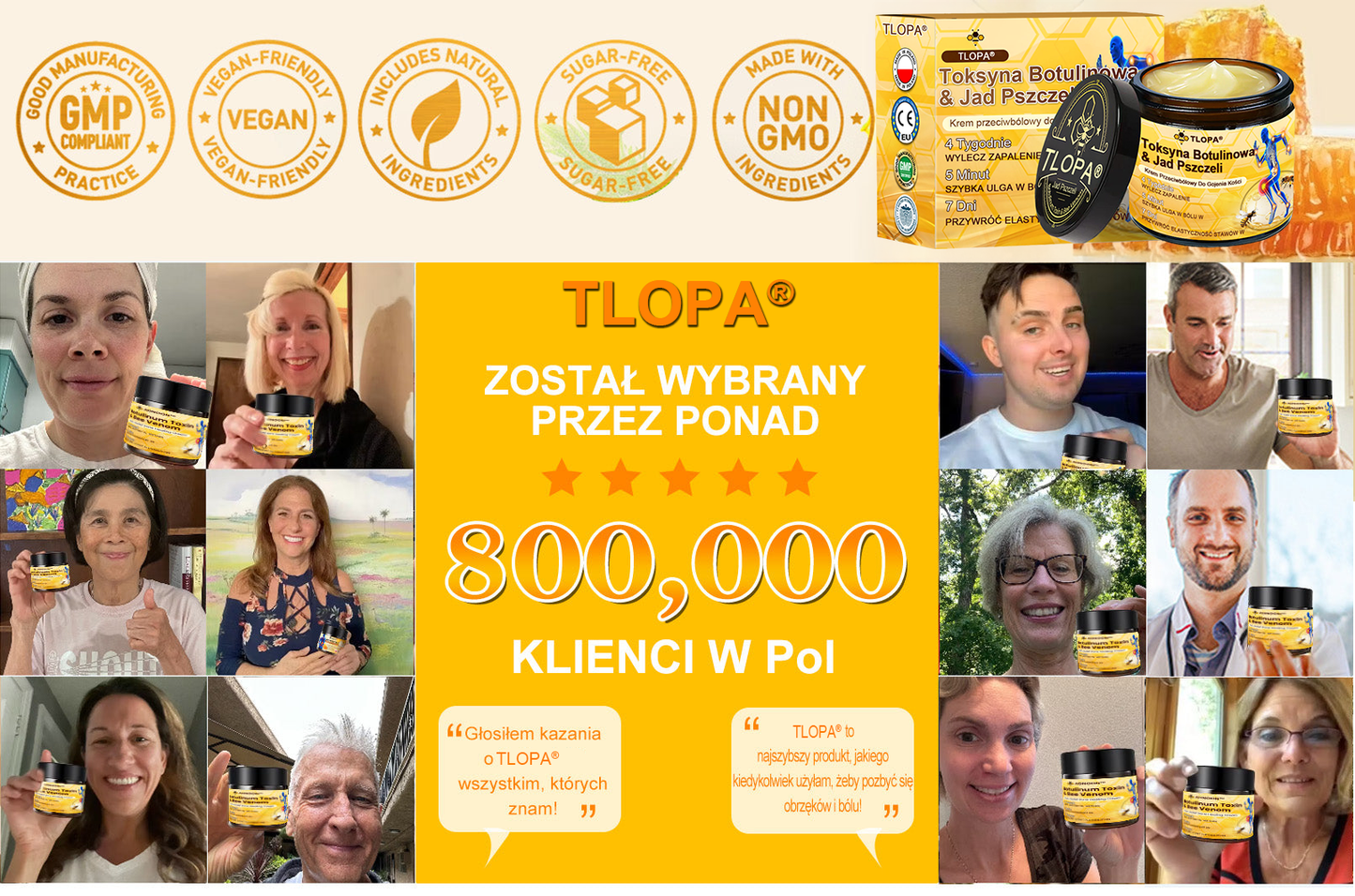 (Specjalnie dla osób starszych & polecane przez ortopedów) 🔥🔥 Krem TLOPA® z Toksyną Botulinową i Jadem Pszczelim – Przeciwbólowy i Regenerujący Kości 🐝🌿