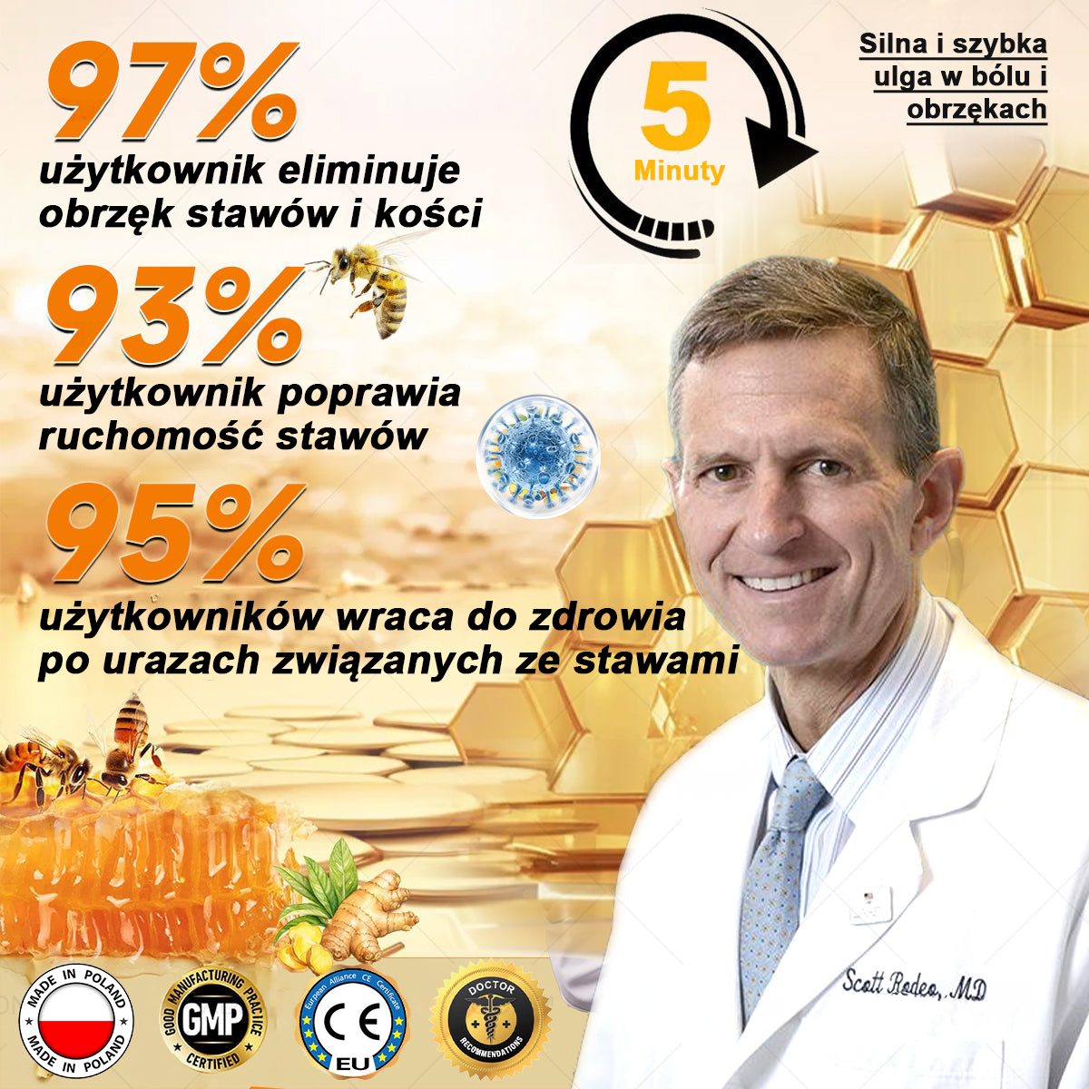(Specjalnie dla osób starszych & polecane przez ortopedów) 🔥🔥 Krem TLOPA® z Toksyną Botulinową i Jadem Pszczelim – Przeciwbólowy i Regenerujący Kości 🐝🌿