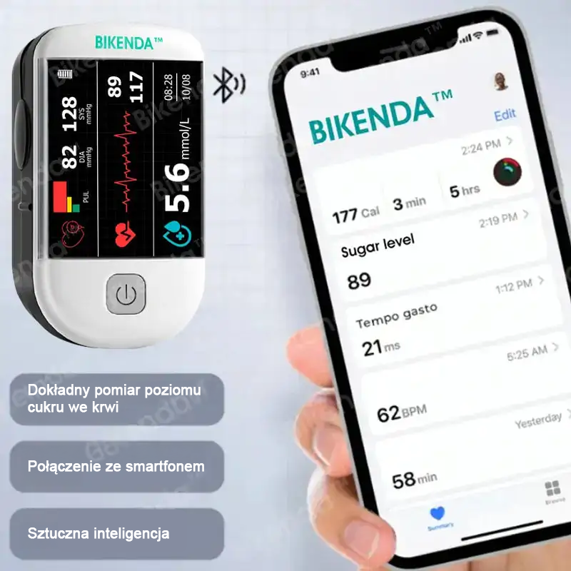Bikenda™ nowej generacji inteligentny wielofunkcyjny nieinwazyjny laserowy glukometr 👩‍💼[dokładność 99,9%]🍀